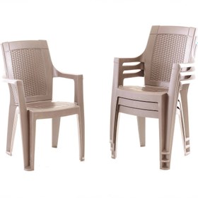 Resim Evdemo Efes 4'lü Rattan Sandalye Cappuccino 