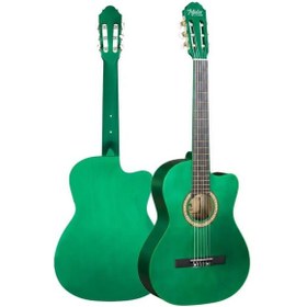 Resim Midex Cg-395grn Yeşil Renk Kesik Klasik Gitar 4/4 Yetişkin Boy Sap Ayarlı Full Set 1 Adet 