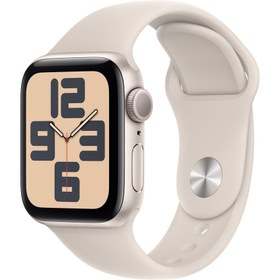 Resim Apple Watch SE GPS 40mm Yıldız Işığı Alüminyum Kasa ve Yıldız Işığı Spor Kordon - M/L 