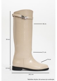Resim Luvishoes Yoko Bej Cilt Kadın Çizme Bej 