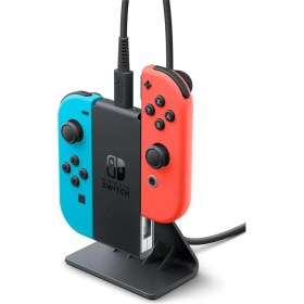Resim Nintendo Switch Joycon Şarj Stand Grip Batarya Özellikli Siyah Renkli Orijinal Aksesuar 