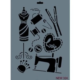 Resim Belle Fusion Mey Ithalat® Rich New Seri N-324 Stencil 35X25 cm 