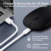Resim DNR Bilişim Bluetooth/kablosuz LED Işıklı Şarj Edilebilir Mouse Pc Gaming Kablosuz Macbook iPad Laptop Telefon 