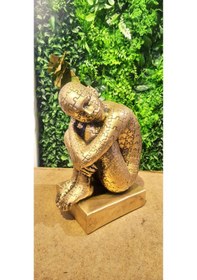 Resim Düşünen Adam Heykeli Dekoratif Biblo 