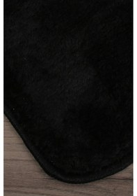 Resim Relax Siyah Köşeli 60x100 + 50x60 Cm 2'li Pufidik Banyo Paspası S Siyah 