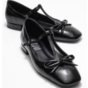 Resim Lorena Siyah Fiyonklu Kadın Babet Ayakkabı Siyah 