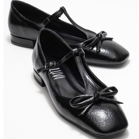 Resim Lorena Siyah Fiyonklu Kadın Babet Ayakkabı Siyah 