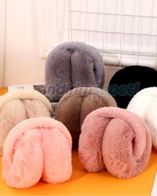 Resim Melodi Scarf Kadın Soğuktan Koruyucu Soft Peluş Kışlık Kulaklık Kulak Isıtıcı Gri 