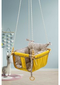 Resim Bundera Wag Swing Sarı Çocuk Ahşap Salıncak Bebek Hamak 