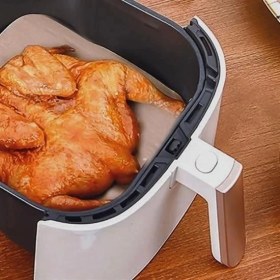 Resim MCM Group 100 Adet Air Fryer Pişirme Kağıdı Tek Kullanımlık Yağ Su Geçirmez Yapışmaz Deliksiz Düz Kare Model 