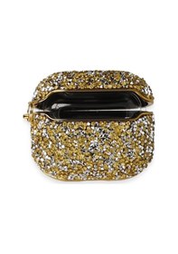 Resim Apple Uyumlu AirPods Pro 2 2.nesil Mira Taşlı Kılıf - Gold Düz Renkli 