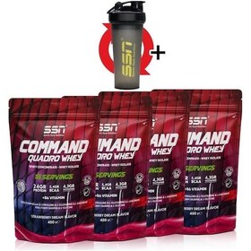Resim SSN Sports Style Nutrition Command Quadro Whey 1800 gr 60 Şase Çilekli (15X4 DOYPACKS) Kombinasyon 