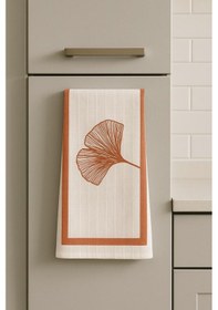 Resim Yaprak Desenli Müslin Mutfak Kurulama Bezi 6'lı Set Yumuşak, Emici Ve Şık Tasarım Beyaz 