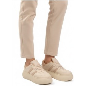 Resim Bej Yüksek Taban Bağcıklı Unisex Sneaker Dvs-01 Z Bej 