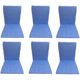 Resim Sandalye Minderi Arkalıklı Lastikli Fermuarlı Süngerli-6 Adet(Mav 