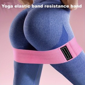 Resim 1 adet Kaymayan Yoga Direnç Bandı, Fitness Esneme İpi, Kalça Eğitimi, Squat, Vücut Geliştirme, Güç Eğitimi için Uygun 
