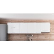 Resim Minar 280 Cm Mutfak Dolabı Beyaz 280-B8-Üst Modül Beyaz 