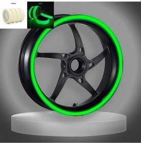 Resim Gogo Lüks Jant Şeridi Seti Gece Yanan Doğal Renk 7cm X 7m Neon Yeşil 