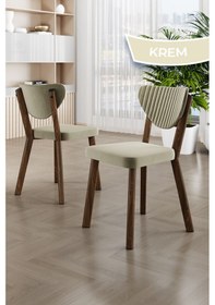 Resim Canisa Akort Serisi Mdf 80x130 Traverten Mutfak Masa Takımı 4 Krem Sandalye Traverten Masa Krem Sandalye 