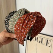 Resim 1 Adet Vintage Çiçekli Kumaş Saç Bandı - Zarif Geniş Düğümlü Siyah Kurdeleli Kadın Aksesuarı, Partiler, Günlük Stil ve Tatil Giyimi İçin Mükemmel 