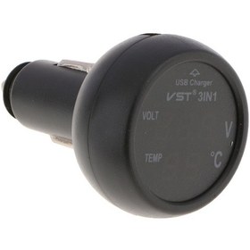 Resim Suntek 3'ü 1 Arada Dijital Led Araba Voltmetre Termometre Oto 