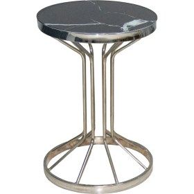 Resim Bengi Ticaret Brc Bufalo Fiskos Model Siyah Mermer Desen Metal Çelik Gümüş Krom Renk Kaplama El Yapım 