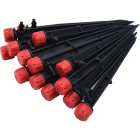 Resim Dashanshop 12li Ayarlanabilir 8 Delikli Mikro Damla Sulama Nozulu Plastik Fıskiye Bağlantılı Kırmızı 