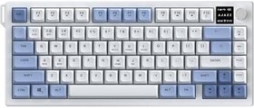 Resim Coverzone Üçlü Mod Membran Gaming Klavye,%75 Düzen, 4000mAh Batarya, RGB 14 Efekt, TFT Ekran, Type-C, Bluetooth 2.4G, Su Geçirmez, Win/Mac Uyumlu, Multimedya Düğmeli | AJAZZ AF82 (Mavi Beyaz - AF82) 