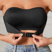Resim Kadınlar için Telsiz Bralet - Ön Tokalı Kapatma ve Kaymaz Slick Fiber Kumaş, Dolgusuz, Orta Destek Günlük Rahatlık İçin Dikişsiz Konfor - Şık Düz Renk, Sırtı Açık Elbise Aksesuarı | Slick Fiber Malzeme, Askısız Sütyen 