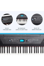 Resim Hepta Collection Alesis Recital Pro - Dijital Piyano Klavye 88 Ağırlıklı Çekiç Hareketli Tuşu, 12 Premium Ses ve Dahi 