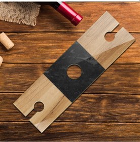 Resim Cam Şarap Şişesi Ve Kadeh Tutucu Aldo 10cm X 32cm 