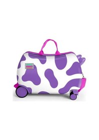 Resim Coral High Kids Mor İnek Desenli Otur-çek Çocuk Valizi 16359 Çok Renkli 