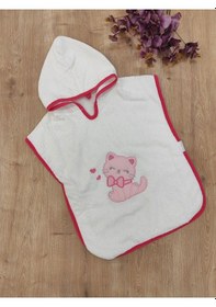Resim Bebek Bornoz Pareo Başlıklı %100 Pamuklu Bebek Havlu Hediyelik Yumuşacık Su Emici Nakışlı 1-3 Yaş 12 - 36 Ay 
