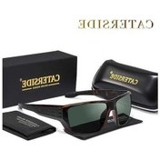 Resim Fastbuy Retro Moda Kare Gözlük - Şahin Gagası Yeşili - Erkek Kadın - Altın Çerçeve - Günlük Kullanım Hediye Set Altın 