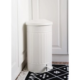 Resim Mutfak Çöp Kovası, Beyaz-Gri, Galvaniz, 24 Lt, Şık ve Pratik Tasarım 