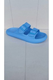 Resim Akım Plaj Havuz Bahçe Deniz Yazlık Yumuşak Kalın Tabanlı Çift Bant Unisex Günlük 46 &47 Numara Terlik 