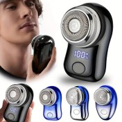 Resim Geliştirilmiş Mini Elektrikli Tıraş Makinesi, Erkekler için Kapsül Tıraş Makinesi, Şarj Edilebilir Cep Tipi Jilet, Taşınabilir Dış Mekan Araba Tıraşı, Evler, Arabalar ve Seyahat İçin Kolay Taşıma, Hediye Olarak Mükemmel 