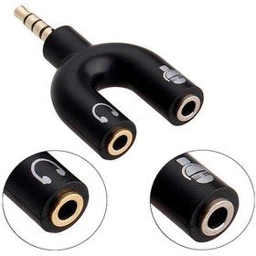 Resim Kulaklık Mikrofon Birleştirici Adaptör 3.5Mm Ayırıcı Aparat 