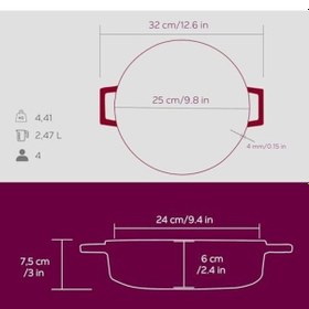 Resim Metal Premium Serisi - Döküm Çok Amaçlı Tencere, Yuvarlak, 24 Cm, Majolik Mor 