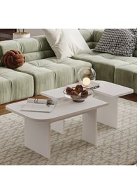 Resim Iris Modüler Orta Sehpa Modern Tasarım, Çok Amaçlı Kullanım Sehpa Beyaz 