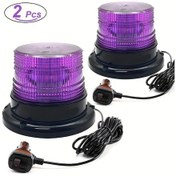 Resim Tongdashop Mor 2 Adet Amber Led Beacon Işığı Manyetik Taban 12-24v Mini Güvenlik Aydınlatma 