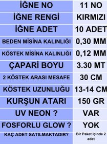 Resim Ea genset İstavrit Çapari 30x12 11 No 10 Kırmızı İğneli 2li Paket 