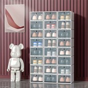 Resim 12 adet Yükseltilmiş Kalın Ayakkabı Kutusu Şeffaf Erkek ve Kadın Ayakkabı Depolama Organizatörü Ev, Yurt, Yatak Odası, Oturma Odası, Kapı, Katlanabilir Ayakkabı Rafı, Giriş, Ücretsiz Çok Fonksiyonlu Ayakkabı Depolama Kutusu 