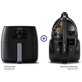 Resim Philips 1.4 Litre 6 Kişilik Xxl Airfryer Fritöz + Marathon Ultimate Toz Torbasız Elektrikli Süpürge 