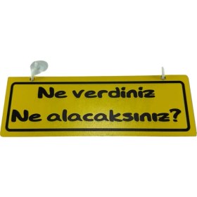 Resim Tky Cam Süsü Yazı ’ Ne Verdiniz Ne Alacaksınız’ Mdf Vantuzlu 