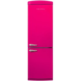 Resim Vestel NFK37001 Pembe Retro Kombi Buzdolabı 