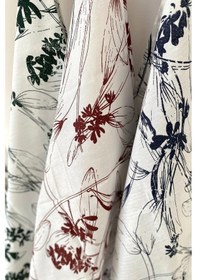 Resim 3'lü Çiçekli Kurulama Bezi - Alman Bezi - İnce Keten El Bezi 