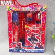 Resim Spider-Man Kalem Seti, Kırmızı Tasarım Cetvel ve Silgi ile Ofis Malzemeleri Hediye Kutusu – Mükemmel Tatil Hediyesi 