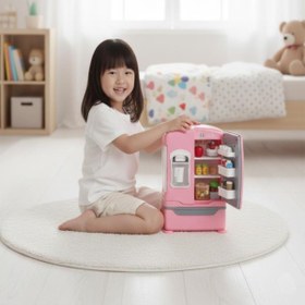 Resim Tıfıl Toys Pilli Işıklı Duman Atan Oyuncak Mini Eğitici Evcilik Oyuncak Buzdolabı Seti 