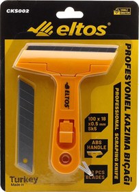 Resim Eltos Cam Kazıma Bıçağı Yedek Jiletli Saplı 14.5 cm CKS002 